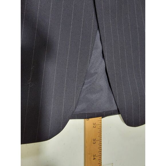 Lauren Ralph Lauren Men's Navy Wool Pinstripe Two Button Blazer Suit Jacket- 41R - Picture 5 of 11
